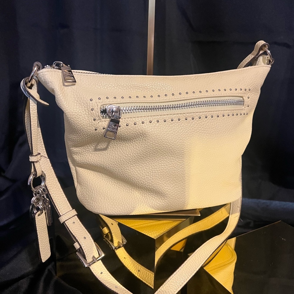 Steve Madden Beige Crossbody In Pastel Yellow With Silver Accents